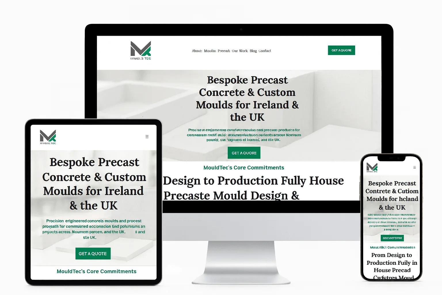 The original bespoke MouldTec website homepage, designed and developed from scratch by VV Design