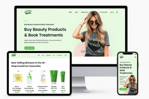  Gabri Studio fashion e-commerce website displayed on desktop, tablet, and mobile devices, demonstrating a fully responsive online shop designed by VV Design.