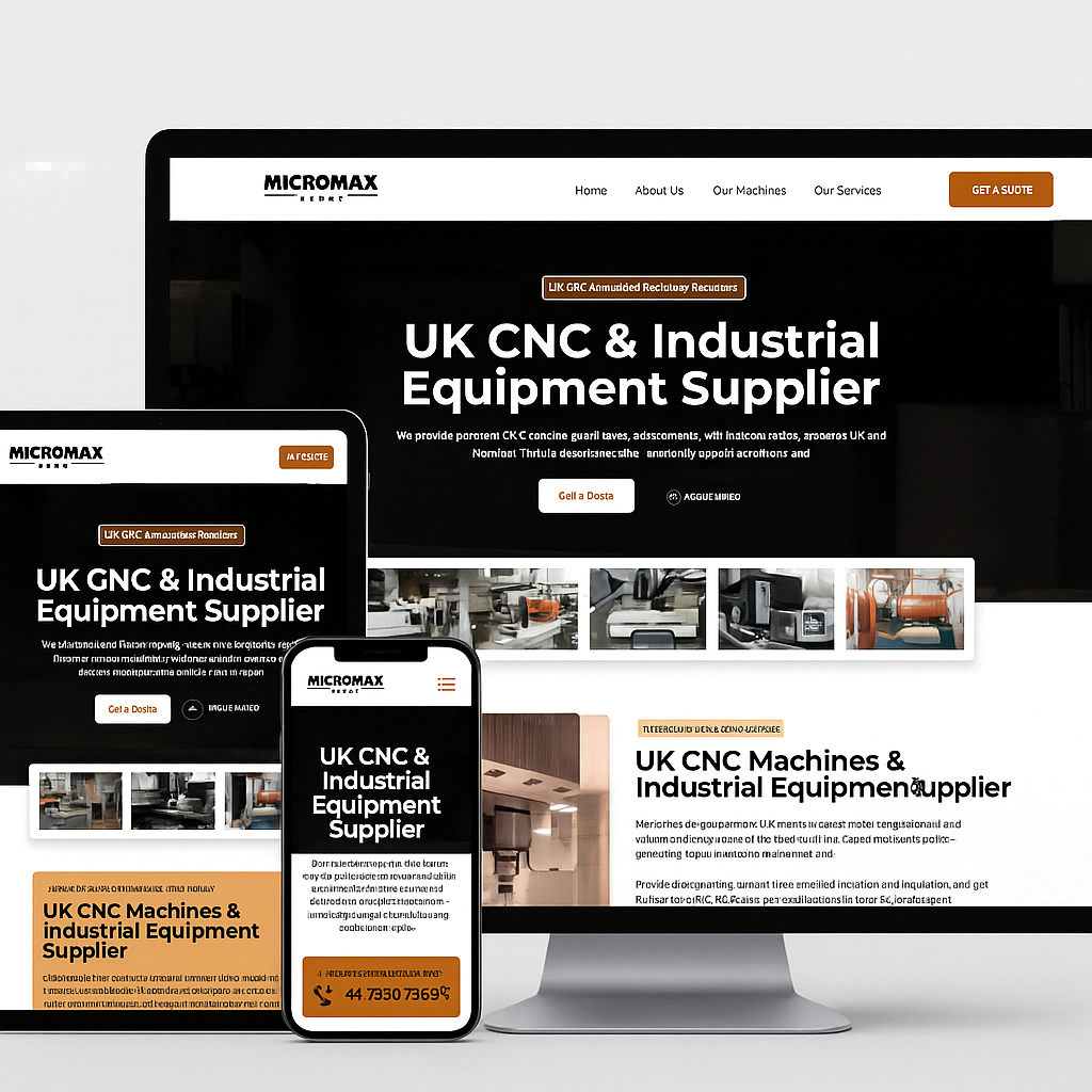 Responsive website design for Micromax by VV Design, displayed on desktop, tablet, and mobile devices